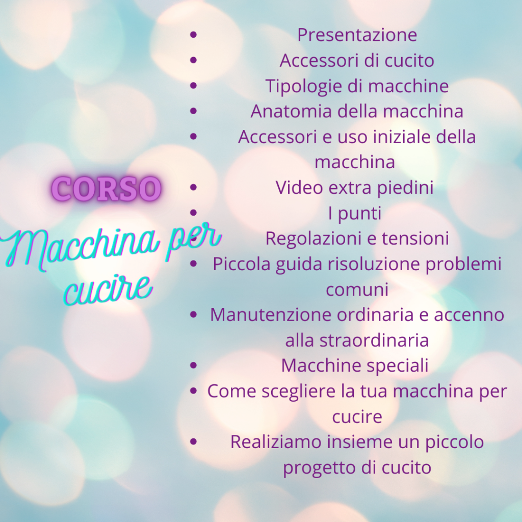 corso macchina per cucire